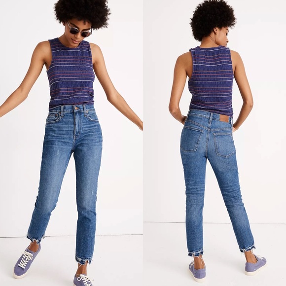 Madewell Denim - Madewell The High-Rise Slim Boyjean in Melbourne Wash